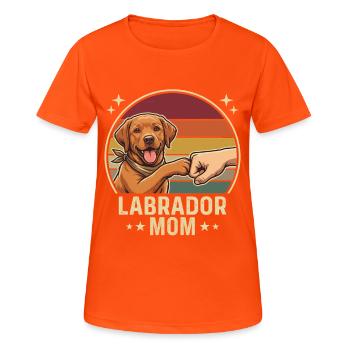 Retro Labrador Mom Foxred Paw Clash - Women's Breathable T-Shirt - neon orange - Front - AI Model Female 172 dark (172cm)