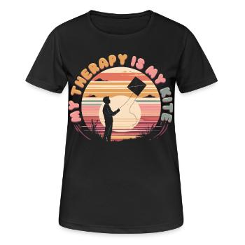 Kite Kite Flying - Women's Breathable T-Shirt - black - Front - AI Model Female 172 light (172cm)