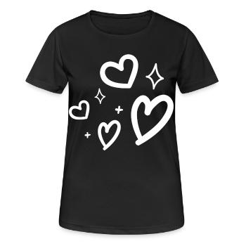 heart - T-shirt respirant Femme - noir - Devant - AI Model Female 172 light (172cm)