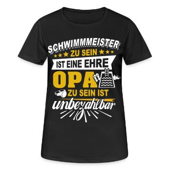 Maître de natation grand-père sauveteur - T-shirt respirant Femme - noir - Devant - AI Model Female 172 light (172cm)