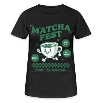 Matcha Fest Green Tea Goodness Funny Matcha Tea - Frauen T-Shirt atmungsaktiv - Schwarz - Vorne - AI Model Female 172 light (172cm)