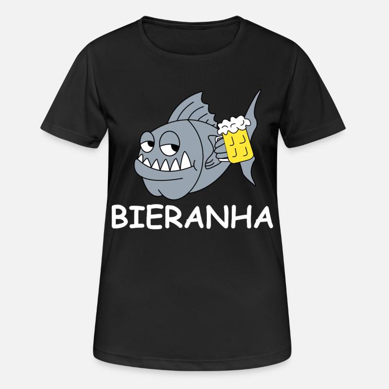Bierpiranha Comic - Women's Breathable T-Shirt - black