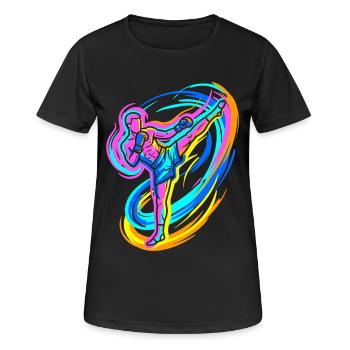 Kickboxer - Frauen T-Shirt atmungsaktiv - Schwarz - Vorne - AI Model Female 172 light (172cm)