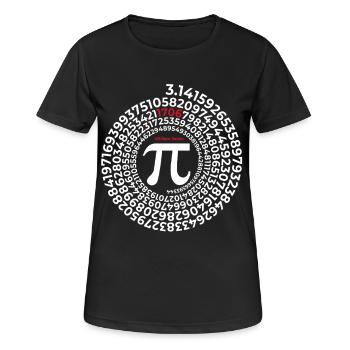 Pi Inventor | William Jones 1706 Numéro du cercle - T-shirt respirant Femme - noir - Devant - AI Model Female 172 light (172cm)