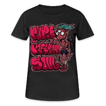 Monstre de graffiti rose néon - T-shirt respirant Femme - noir - Devant - AI Model Female 172 light (172cm)