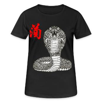 Cobra Asiatisch - Frauen T-Shirt atmungsaktiv - Schwarz - Vorne - AI Model Female 172 light (172cm)
