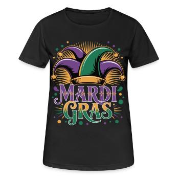 Mardi Gras T-Shirt – Jester Hat Carnival - Women's Breathable T-Shirt - black - Front - AI Model Female 172 light (172cm)