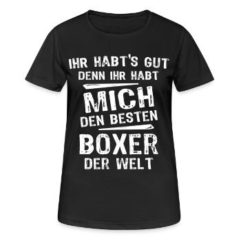 boxer - Women's Breathable T-Shirt - black - Front - AI Model Female 172 light (172cm)