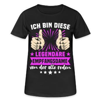 Receptionist Sayings - Women's Breathable T-Shirt - black - Front - AI Model Female 172 light (172cm)