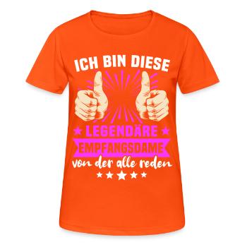 Dictons des réceptionnistes - T-shirt respirant Femme - orange néon - Devant - AI Model Female 172 dark (172cm)