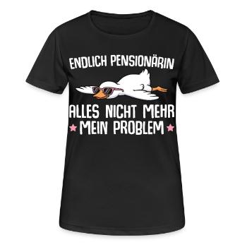 Pensioner Goose with Sunglasses - Pension - Women's Breathable T-Shirt - black - Front - AI Model Female 172 light (172cm)