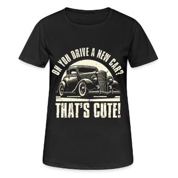 Oldtimer Sammler - Frauen T-Shirt atmungsaktiv - Schwarz - Vorne - AI Model Female 172 light (172cm)