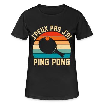 Ich kann nicht. Ich habe Tischtennis. - Frauen T-Shirt atmungsaktiv - Schwarz - Vorne - AI Model Female 172 light (172cm)