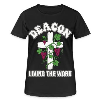 Diacre religieux de l’église Cross Christian - T-shirt respirant Femme - noir - Devant - AI Model Female 172 light (172cm)