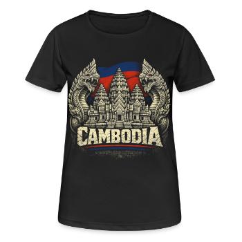 Cambodge Cambodge Cambodgiens - T-shirt respirant Femme - noir - Devant - AI Model Female 172 light (172cm)