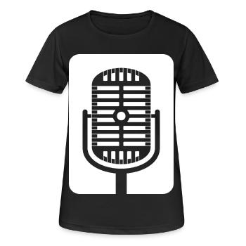 Emblème du micro rétro - T-shirt respirant Femme - noir - Devant - AI Model Female 172 light (172cm)