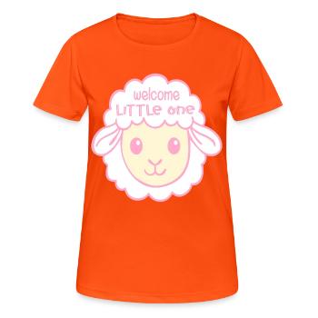 Welcome Baby Birth Sheep - Women's Breathable T-Shirt - neon orange - Front - AI Model Female 172 dark (172cm)