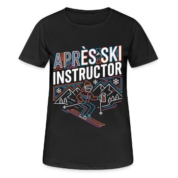 APRrès Moniteur de ski - T-shirt respirant Femme - noir - Devant - AI Model Female 172 light (172cm)