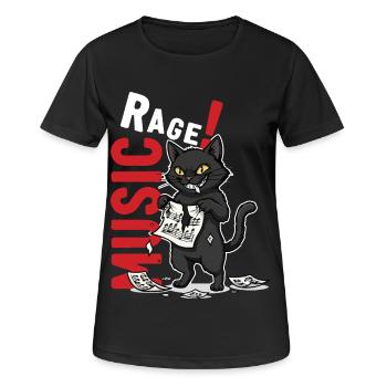 Music Rage Cat Notenblatt Humor - Frauen T-Shirt atmungsaktiv - Schwarz - Vorne - AI Model Female 172 light (172cm)
