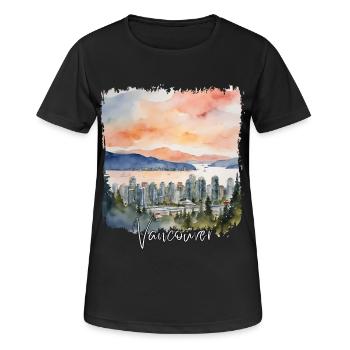 Vancouver Watercolor, Vancouver Canada - Women's Breathable T-Shirt - black - Front - AI Model Female 172 light (172cm)