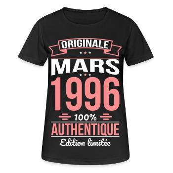 30th Anniversary - Original - March 1996 - Women's Breathable T-Shirt - black - Front - AI Model Female 172 light (172cm)