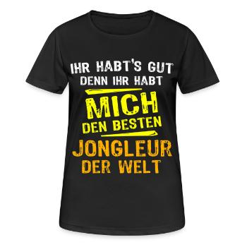 Jongleur Geschenk - Frauen T-Shirt atmungsaktiv - Schwarz - Vorne - AI Model Female 172 light (172cm)