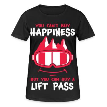 Happiness Skifahren - Frauen T-Shirt atmungsaktiv - Schwarz - Vorne - AI Model Female 172 light (172cm)