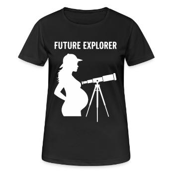 Future Explorer - Espace de Nouvelle Génération - T-shirt respirant Femme - noir - Devant - AI Model Female 172 light (172cm)
