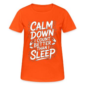 Retail Pharmacist Calm Down I Medication Expert - Frauen T-Shirt atmungsaktiv - Neonorange - Vorne - AI Model Female 172 dark (172cm)