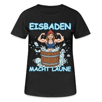 Eisbaden Für Damen - Frauen T-Shirt atmungsaktiv - Schwarz - Vorne - AI Model Female 172 light (172cm)