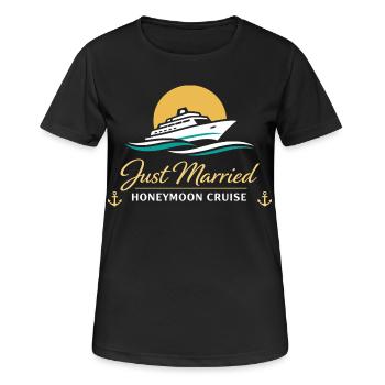 Flitterwochen Just Married Geschenk Paare - Frauen T-Shirt atmungsaktiv - Schwarz - Vorne - AI Model Female 172 light (172cm)