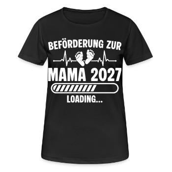 Schwangerschaft Ankündigen Werdende Mama 2027 - Frauen T-Shirt atmungsaktiv - Schwarz - Vorne - AI Model Female 172 light (172cm)