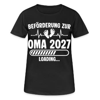 Schwangerschaft Ankündigen Werdende Oma 2027 - Frauen T-Shirt atmungsaktiv - Schwarz - Vorne - AI Model Female 172 light (172cm)