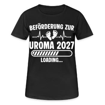 Schwangerschaft Ankündigen Werdende Uroma 2027 - Frauen T-Shirt atmungsaktiv - Schwarz - Vorne - AI Model Female 172 light (172cm)