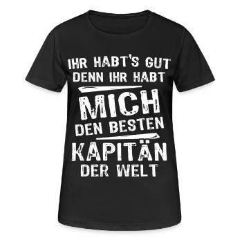 capitaine - T-shirt respirant Femme - noir - Devant - AI Model Female 172 light (172cm)