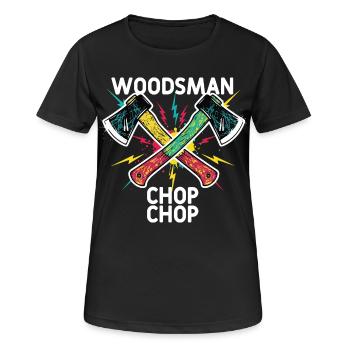 Woodsman Chop Chop Haches Camping - T-shirt respirant Femme - noir - Devant - AI Model Female 172 light (172cm)
