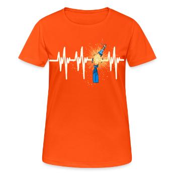 Fallas de Valencia Battement de cœur - T-shirt respirant Femme - orange néon - Devant - AI Model Female 172 dark (172cm)