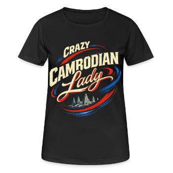 Cambodge Cambodgiens - T-shirt respirant Femme - noir - Devant - AI Model Female 172 light (172cm)