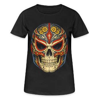 Lucha Libre Luchador Dias De Los Muertos - T-shirt respirant Femme - noir - Devant - AI Model Female 172 light (172cm)