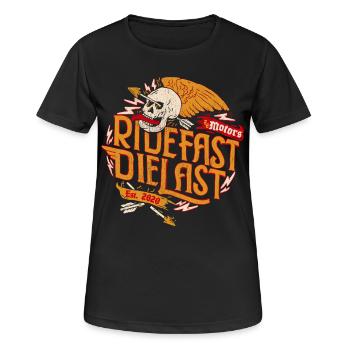 Ride Fast - Frauen T-Shirt atmungsaktiv - Schwarz - Vorne - AI Model Female 172 light (172cm)