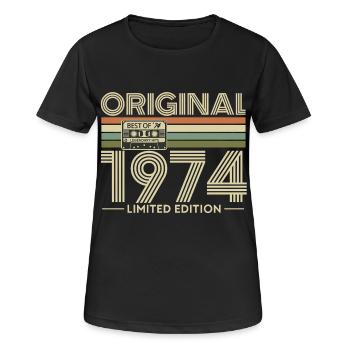 Original 1974 Hits Rétro - T-shirt respirant Femme - noir - Devant - AI Model Female 172 light (172cm)