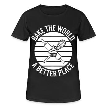 Cuisiner le monde un endroit meilleur pâtisser - T-shirt respirant Femme - noir - Devant - AI Model Female 172 light (172cm)