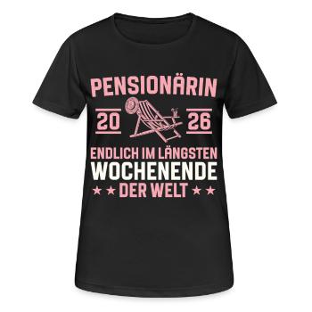 Pension du plus long week-end 2026 pour retraité - T-shirt respirant Femme - noir - Devant - AI Model Female 172 light (172cm)