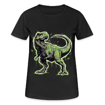 Tyrannosaur_electrique Dinosaure - T-shirt respirant Femme - noir - Devant - AI Model Female 172 light (172cm)
