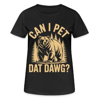 Puis-je caresser ce chien, randonnée, randonnée - T-shirt respirant Femme - noir - Devant - AI Model Female 172 light (172cm)