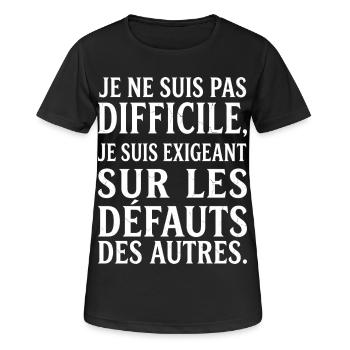 Mürrischer Humor klagen ist nicht schwer - Frauen T-Shirt atmungsaktiv - Schwarz - Vorne - AI Model Female 172 light (172cm)