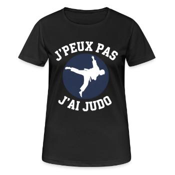Judo: Ich kann nicht, ich habe Judo - Frauen T-Shirt atmungsaktiv - Schwarz - Vorne - AI Model Female 172 light (172cm)