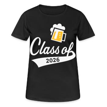 Promotion 2026 (Promotion diplômée / Bière / 2C NEG) - T-shirt respirant Femme - noir - Devant - AI Model Female 172 light (172cm)