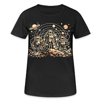 Astronauts on the orbital moon - Women's Breathable T-Shirt - black - Front - AI Model Female 172 light (172cm)
