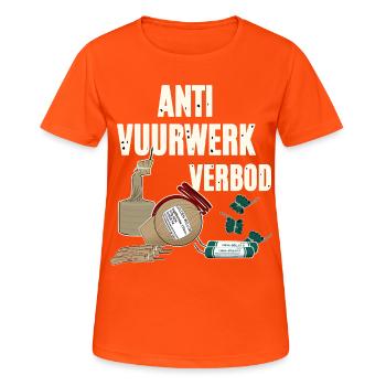 Vuurwerk Pyro - T-shirt respirant Femme - orange néon - Devant - AI Model Female 172 dark (172cm)